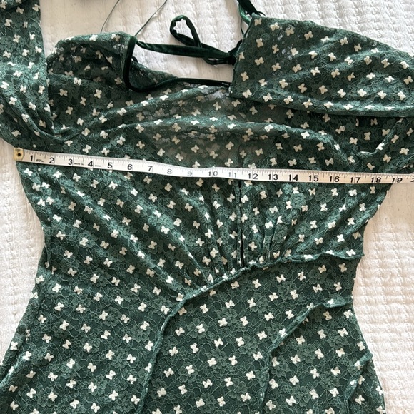 FREE PEOPLE SHEER DELIGHT MINI DRESS IN GREEN - Picture 7 of 9